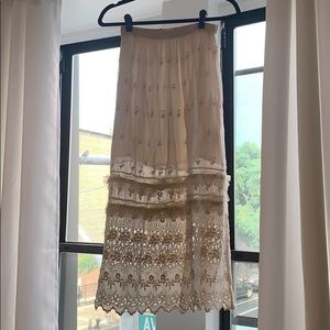 Loveshackfancy cream skirt